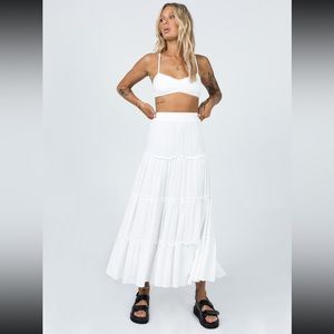 Princess Polly Miriam Maxi Skirt White US 4 NWT